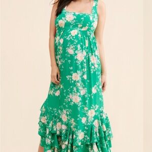 Floral Green Maxi Dress